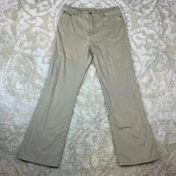 Women's Bestow UM Khaki Tan Jeans Size 14 Straight Bootcut - Picture 1 of 10